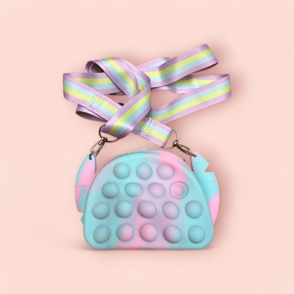 New - Stitch Pop It Mini Bag Purse - Rainbow Blue and Pink - Picture 2 of 2